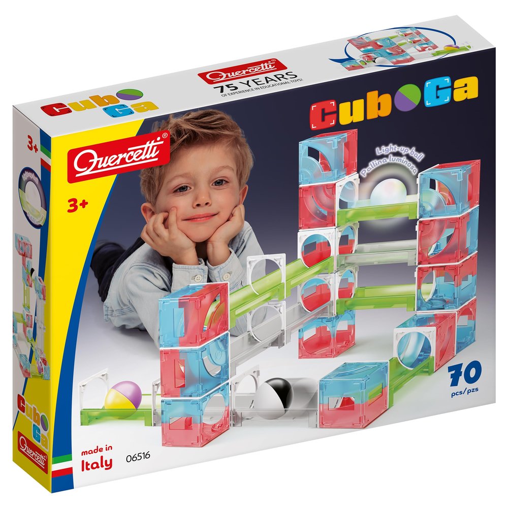 QUERCETTI - Cuboga kbaan galleries creative Montessori toys for kids 2 gifts for boys aged 3 educational games made in Italy, multicoloured, 70