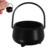 1:12 Scale Miniature Dollhouse Witch Cauldron, Mini Black Cauldron Kettles, Halloween Dollhouse Miniature Accessories view 2