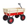 Outdoor All-Terrain Wagon with Wood Railing & Air Tires, Heavy-Duty Steel Frame, 176lbs Capacity, Foldable Handle, Removable Sides  Perfect for Kids, Gardening, Picnics & Camping view 2