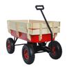Outdoor All-Terrain Wagon with Wood Railing & Air Tires, Heavy-Duty Steel Frame, 176lbs Capacity, Foldable Handle, Removable Sides  Perfect for Kids, Gardening, Picnics & Camping view 4