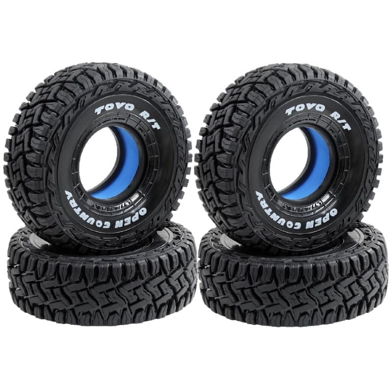 1.9-inch RC Double-Lined Inner Liner Crawler Tires OD: 120mm, New EVA+Foam Liner and Thick Tread, All-Terrain High Traction, Quiet, 4PCS, Compatible with All Brands of 1/10 RC Crawler Cars W218