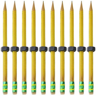 10pcs Rotating Threaded Fidget Pencil for Stress Relief Tool, anxiety pen, Silent Sensory Tool Stress Relief Rotating Pen, Wooden Focusing Aid Wristing Tool Focusing Wooden Pencil For Adults Kids