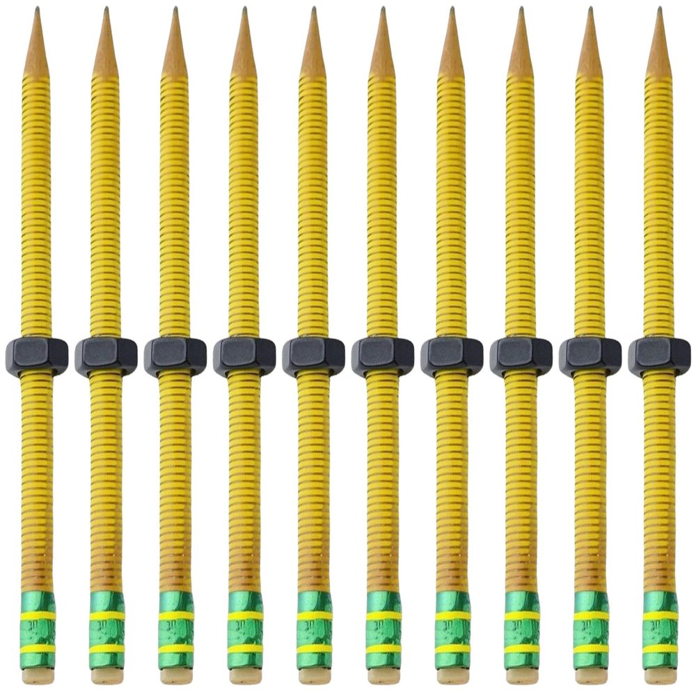 10pcs Rotating Threaded Fidget Pencil for Stress Relief Tool, anxiety pen, Silent Sensory Tool Stress Relief Rotating Pen, Wooden Focusing Aid Wristing Tool Focusing Wooden Pencil For Adults Kids