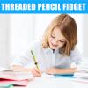 10pcs Rotating Threaded Fidget Pencil for Stress Relief Tool, anxiety pen, Silent Sensory Tool Stress Relief Rotating Pen, Wooden Focusing Aid Wristing Tool Focusing Wooden Pencil For Adults Kids view 2