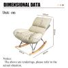 PPXCZZ Modern Upholstered Rocking Chair with Footstool, Soft Lumbar Support, Rubber Wood Legs for Nursery, Living Room & Bedroom(White,Type A) view 2