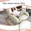 PPXCZZ Modern Upholstered Rocking Chair with Footstool, Soft Lumbar Support, Rubber Wood Legs for Nursery, Living Room & Bedroom(White,Type A) view 4