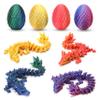 4PCS 3D Printed Dragon Eggs with Dragon Inside, Easter Gifts for Kids, Easter Basket Stuffers for Teens, Easter Basket Filler Ideas, Prefilled Easter Eggs with Toys, Easter Egg Fillers for Boys Girls view 1