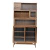 1:6 Scale Combo Cabinets Set Book Shelves Cupboard Dollhouse Decoration Wooden Miniature Furniture for Dollhouse Living Room view 1