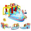 7-in-1 Inflatable Water Park Bounce House with Slide, Splash Pool, Climbing Wall, Basketball & Soccer - Large 14.7ft Kids Outdoor Jumping Castle for Backyard view 1