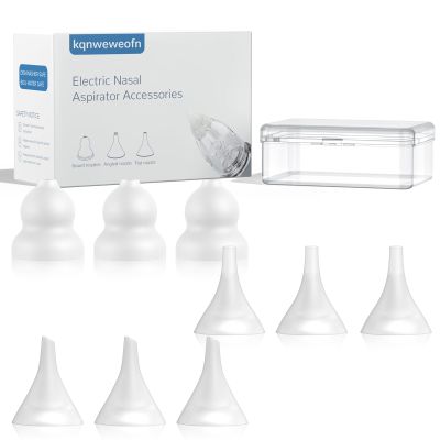 9 Pack Silicone Nasal Aspirator Tips for Babies & Toddlers, Gourd, Funnel & Flat Nozzles, Compatible with GROWNSY, Watolt, LittleTora, HEYVALUE, Cocobela, HailiCare, KIDIRA, TEQIN, X-Bosak
