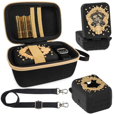 JCHPINE Silicone Cover and Hard Case for Bitzee Harry Potter Interactive Digital Pet, Accessories for Harry Potter Bitzee Pets Case and Lanyard (Black)