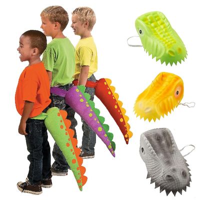 24 Pc Dino Costume Kit for Kids  Includes 12 Foam Dinosaur Hats & 12 Plush Tails  Multicolor Dress-Up Set for Birthday Parties & Pretend Play