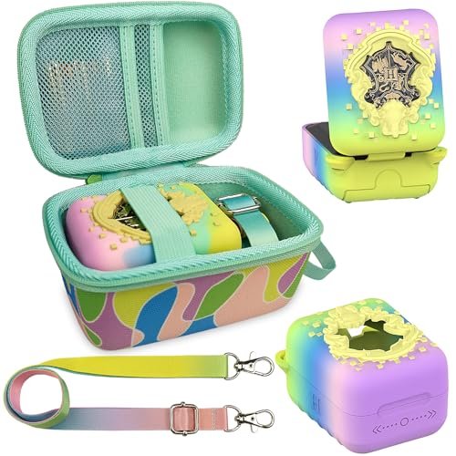 JCHPINE Silicone Cover and Hard Case for Bitzee Harry Potter Interactive Digital Pet, Accessories for Harry Potter Bitzee Pets Case and Lanyard (Rainbow)