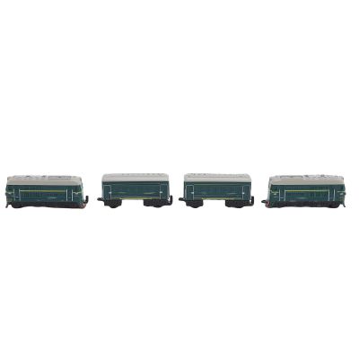 Alomejor Vintage Railway Model Set, 1:60 Scale 4-Piece Alloy Pull Back Railway Toy with Details Retro Railway Set for Kids Ages 3+ (Green)