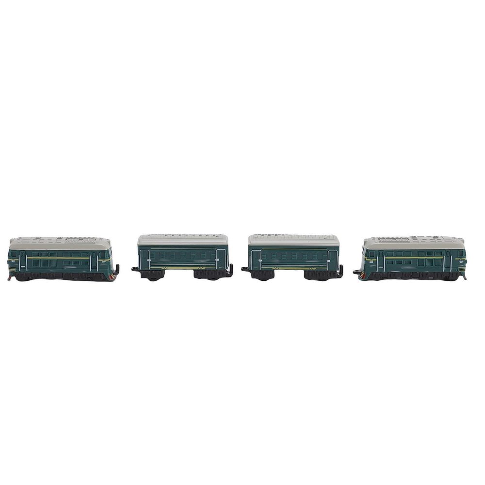 Alomejor Vintage Railway Model Set, 1:60 Scale 4-Piece Alloy Pull Back Railway Toy with Details Retro Railway Set for Kids Ages 3+ (Green)