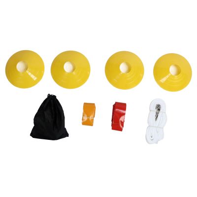 10 Player Flag Football Game Set, PVC and Ribbon Material, Includes 10 Belts, 30 Flags, 4 Marking Discs, Great for Kids Sports and Activities, Safe Non Collision Sport (Red and Yellow)