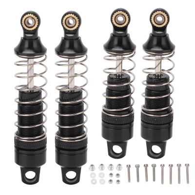 4PCS Aluminum Alloy RC Shock Absorber Spring Damper Set High Performance Shock Absorption Lightweight Durable Upgrade for Losi Mini T 2.0 2WD 1/18 RC Truck (Black)