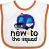 inktastic Police Baby New To the Squad Baby Bib White and Orange 46256 view 1