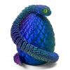 3D Printed Snake with Egg - 11.8 Inch Flexible Toy Snake Inside 3.2 Inch Egg, Realistic 3D Printed Animals, Cute Desk Decor for Kids and Collectors (Red Blue Green) view 1