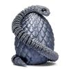 3D Printed Snake with Egg - 11.8 Inch Flexible Toy Snake Inside 3.2 Inch Egg, Realistic 3D Printed Animals, Cute Desk Decor for Kids and Collectors (Silver) view 1