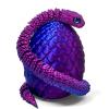 3D Printed Snake with Egg - 11.8 Inch Flexible Toy Snake Inside 3.2 Inch Egg, Realistic 3D Printed Animals, Cute Desk Decor for Kids and Collectors (Red Blue) view 1