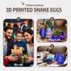 3D Printed Snake with Egg - 11.8 Inch Flexible Toy Snake Inside 3.2 Inch Egg, Realistic 3D Printed Animals, Cute Desk Decor for Kids and Collectors (Red Blue) view 3