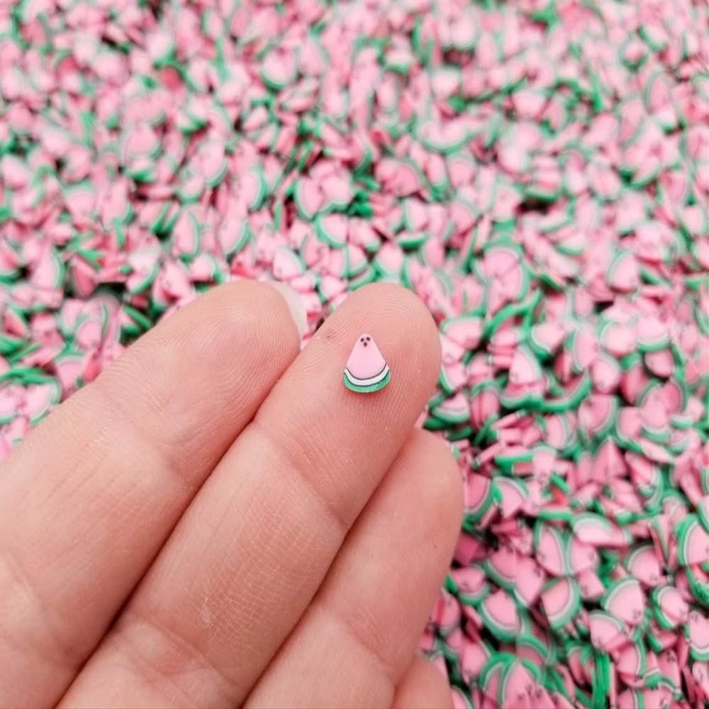 Polymer Clay Pink Watermelon Fruit Slices, Nail Art Slices, Faux Fruit, Nail Art Fruit Slice, Fake Food, Miniature Fruit rdnqu (Bag: 15 Grams)