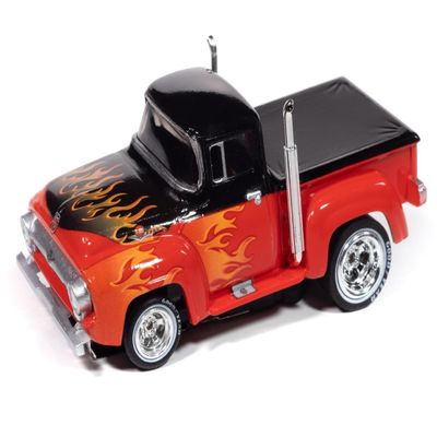 Auto World SC413-3RED 4Gear 1956 Ford F100 Pickup (Red) HO Scale Slot Car