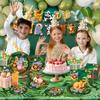 146Pcs Jungle Wild Animal Plates and Napkins Jungle Safari Party Supplies Includes Plates, Napkin, Fork, Cup, Straw, Tablecloth, Banner for Woodland Baby Shower Birthday Party Decorations, Serves 24 view 2