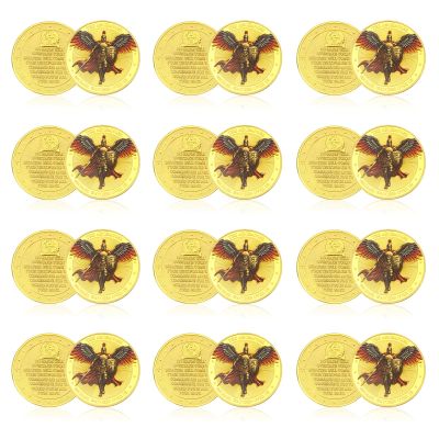 The Archangel Michael Watches Over Us Challenge Coin,1/6/12/24Pcs Challenge Coin with Psalm 91:10-11, Religious Collectible Coin for Military, Police, Christian Gifts