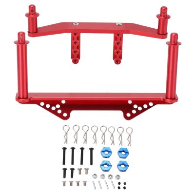 Aluminum Alloy Front Rear Body Mounts with Body Posts for Slash 2WD 1/10 RC Car Lightweight Durable Upgrade Parts (Red)