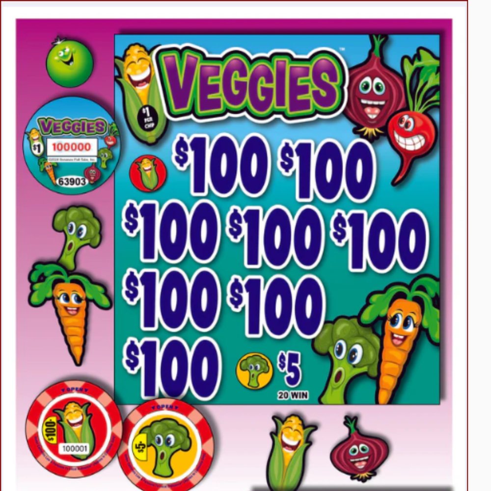 $1 Instant Pull Tabs Chips 1,356 Count Fun Fundraising Game for Bingo Nights, Bars, Clubs, Schools & Nonprofits Easy-to-Play Raffle Tickets with Instant Winners