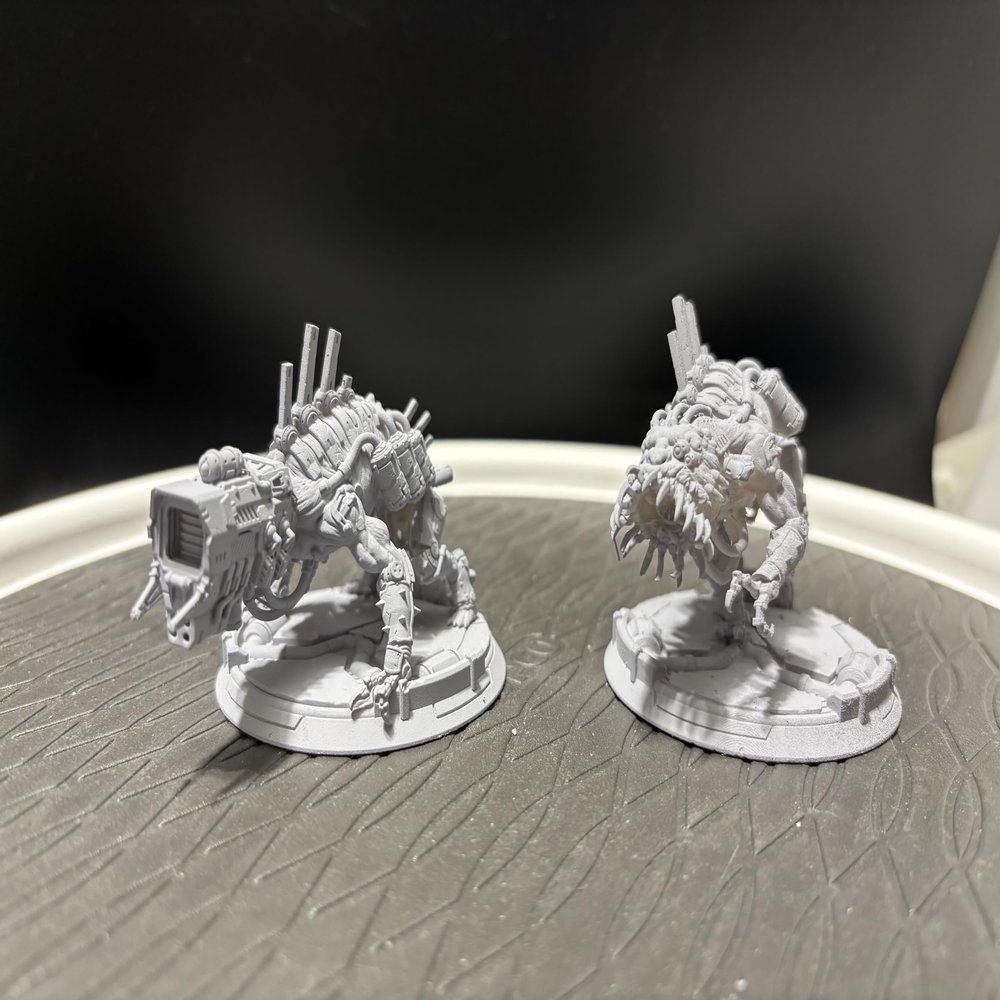 Archvillain Games Fantasy Miniatures 4-Legged Fiends | 60mm Beast Pack (The Processor + The Synthetizer) for DND, Pathfinder, RPGs Primed & Ready to Paint