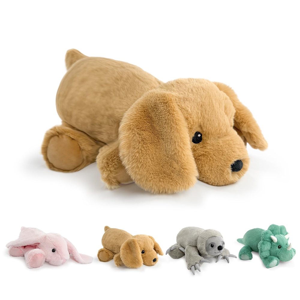 4.5 Lbs Dog Weighted Stuffed Animals 22" Soft Weighted Puppy Plush Toys for Kids Girls Boys and Adults Cute Golden Retriever Yellow Lab Plushie Toy Gifts for Christmas Easter Birthday (Puppy)