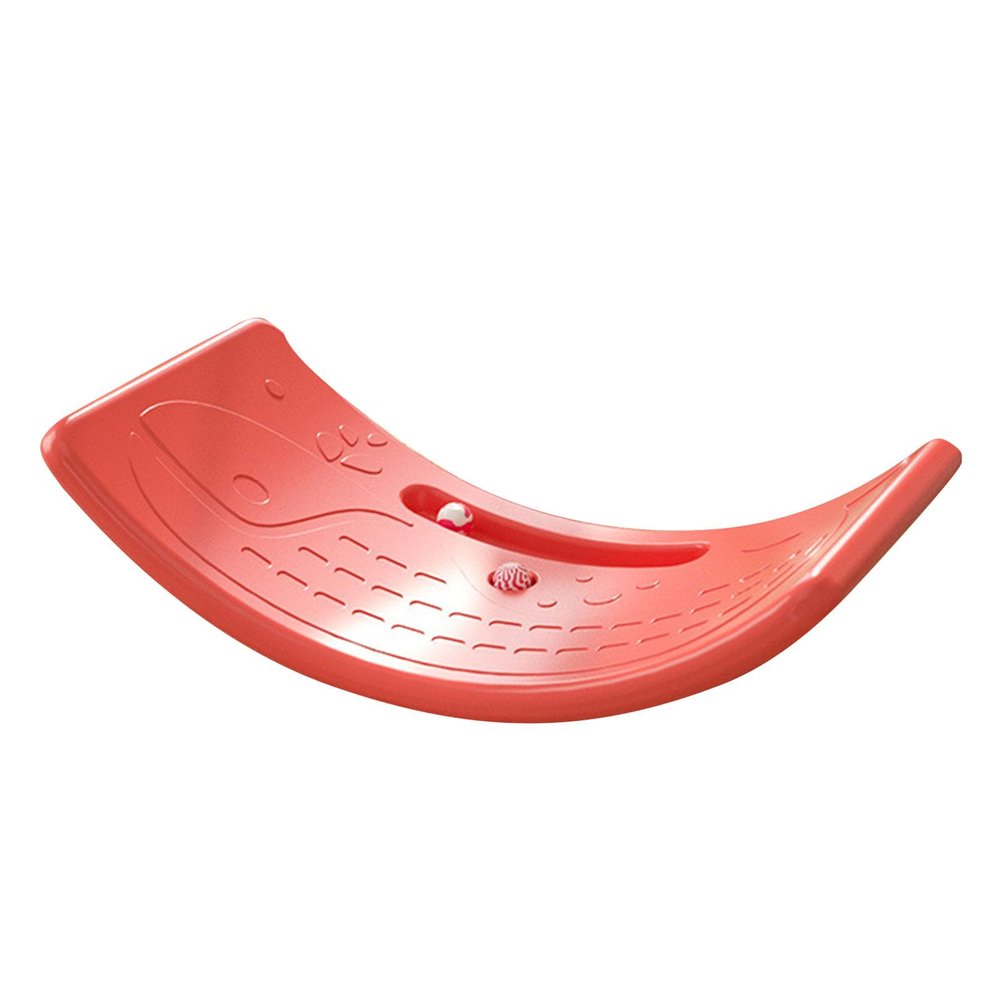 GOTOTOP Kids Wobble Board, Plastic Wobble Board Balance Trainer Board Curvy Rocker Board for Yoga and Exercise, 50kg / 110.2lb Capacity (Red)