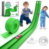 Flexible Race Car Track 15 Ft Starter Set with Suction Cups Compatible with and Diecast 1/64th Car for Ages 3 & Up Classic Green Double Track Long Rolls Up Portable Racetrack Birthday Gifts view 1