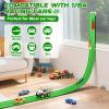 Flexible Race Car Track 15 Ft Starter Set with Suction Cups Compatible with and Diecast 1/64th Car for Ages 3 & Up Classic Green Double Track Long Rolls Up Portable Racetrack Birthday Gifts view 2