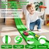 Flexible Race Car Track 15 Ft Starter Set with Suction Cups Compatible with and Diecast 1/64th Car for Ages 3 & Up Classic Green Double Track Long Rolls Up Portable Racetrack Birthday Gifts view 3