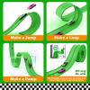 Flexible Race Car Track 15 Ft Starter Set with Suction Cups Compatible with and Diecast 1/64th Car for Ages 3 & Up Classic Green Double Track Long Rolls Up Portable Racetrack Birthday Gifts view 4