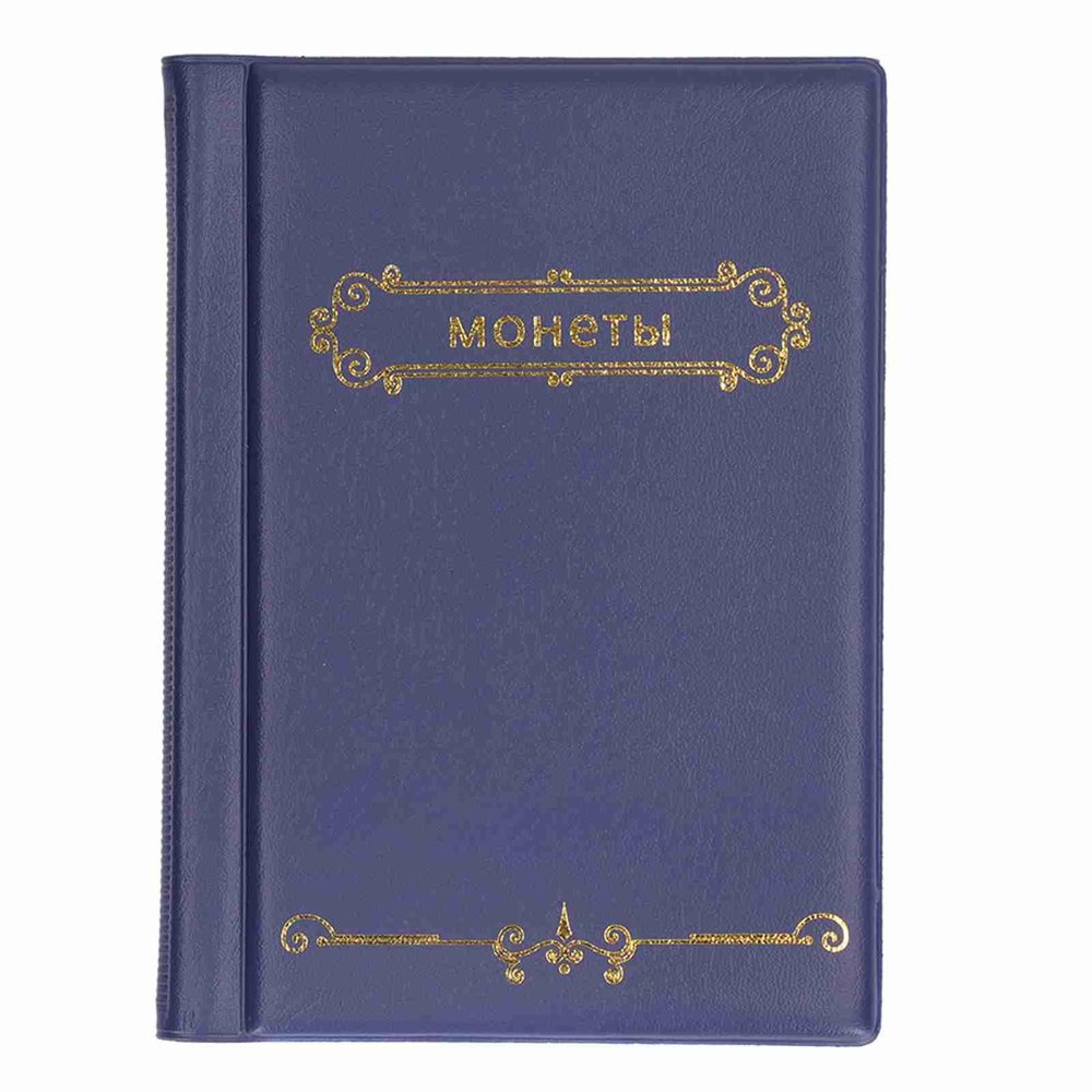 Cash Collection Album, 5.9x4.3in PVC Portable Cash Holder Book Metal Money Sleeves Organizer with 1.2 x 1.2in Protection Pockets for Collectors Enthusiast (Blue)