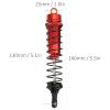 2Pcs RC Shock Absorber with Plastic Posts, 140mm / 5.5in Oil Filled Adjustable Shock Absorber Damper 25mm / 1.0in Diameter forTRAXXAS SLASH2WD 1/8 RC Car (Red) view 3