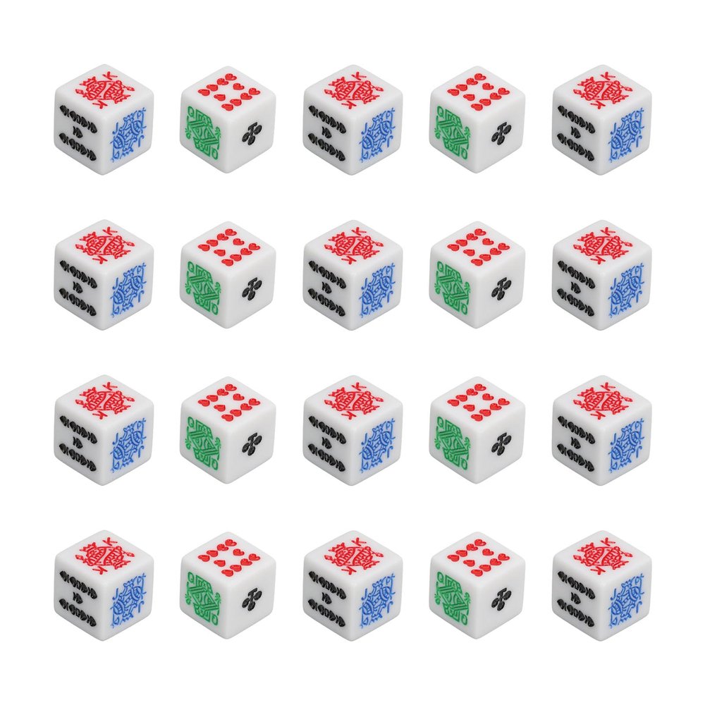 6 Sided Poker Dice, 20 Pieces Acrylic Game Dice Set Square Corner Accessory Portable Rectangle Playing Tools for Poker Games Party Supplies Birthday Party