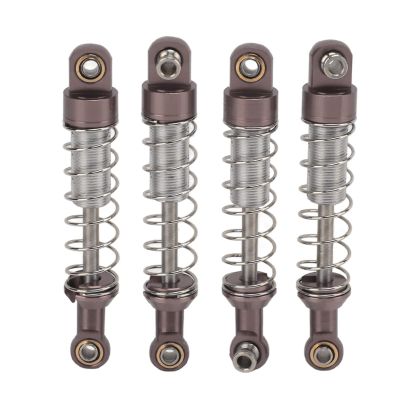2Pair RC Shock Absorber, 60mm/2.4in Metal Universal Shocks Absorber Damper Set with 2mm / 0.1in Hole Shock Mount for WPL C14 RC Car Upgrade Parts (Titanium)