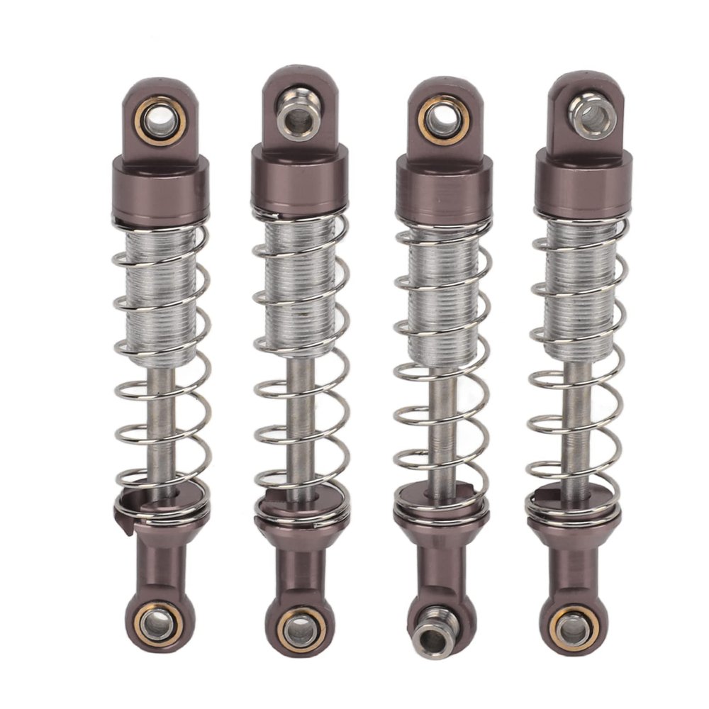 2Pair RC Shock Absorber, 60mm/2.4in Metal Universal Shocks Absorber Damper Set with 2mm / 0.1in Hole Shock Mount for WPL C14 RC Car Upgrade Parts (Titanium)