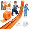 Flexible Race Car Track 15 Ft Starter Set with Suction Cups, Rolls Up Portable Race Track Compatible with Diecast 1/64th Car, Suitable for Home, Beaches, Parks, and Lawn view 1