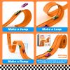 Flexible Race Car Track 15 Ft Starter Set with Suction Cups, Rolls Up Portable Race Track Compatible with Diecast 1/64th Car, Suitable for Home, Beaches, Parks, and Lawn view 2