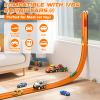 Flexible Race Car Track 15 Ft Starter Set with Suction Cups, Rolls Up Portable Race Track Compatible with Diecast 1/64th Car, Suitable for Home, Beaches, Parks, and Lawn view 4