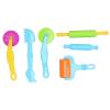 6PCS Playdough Cutters, Playdough Tool Set with Pizza Cutter Clay Modeling Rollers Plastic for Children view 1