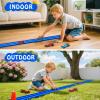 Flex Track 15 Ft Starter Set,Double-Sided Racetrack for 1:64 Diecast Cars Toys for Kids Blue Long Rolls Up Portable Racetrack with 4 Cars & 8 Suction Cups view 4