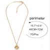 ZYIBPMSJKQCFK Vintage Flower Pendant Bohemian Necklace,golden,40+7cm view 3